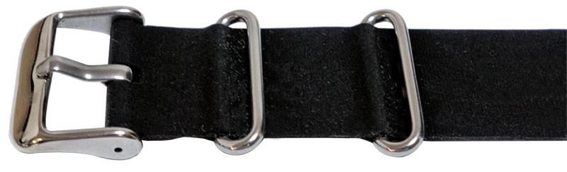 18mm Black Silicone/Rubber NATO Military Watch Strap - Image 2