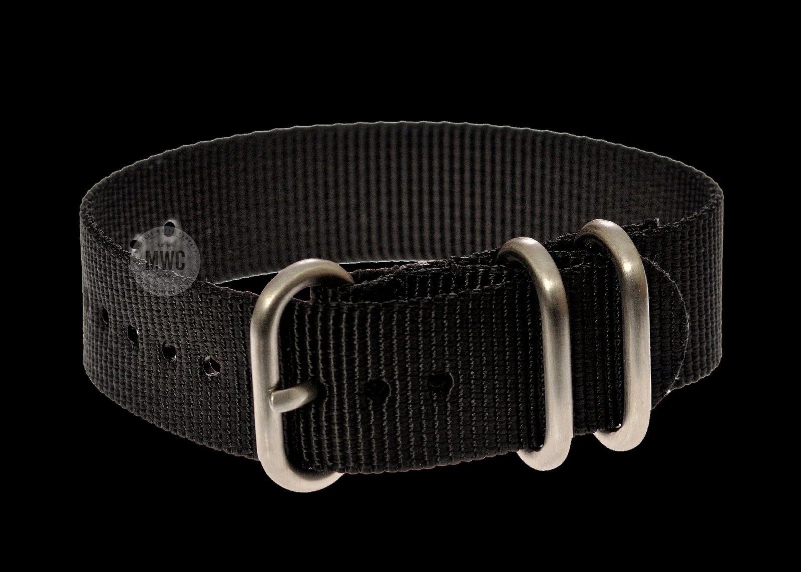 18mm Black Zulu Pattern Ballistic Nylon Military Watch Strap - Image 2