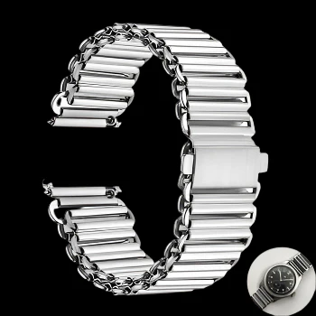 18mm Retro 1940/50s "Bonklip" Style Stainless Steel Bracelet - Ideal for Antique or Retro Style Watches