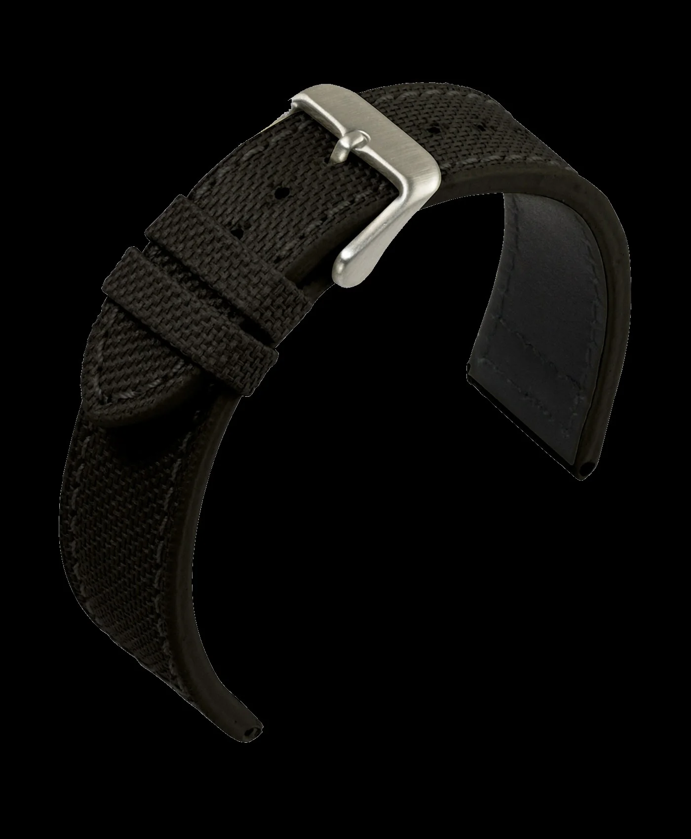 2 Piece Retro Pattern 18mm Canvas Military Watch Strap in Black - The Ideal Durable Fabric Strap for Military Watches - Image 2