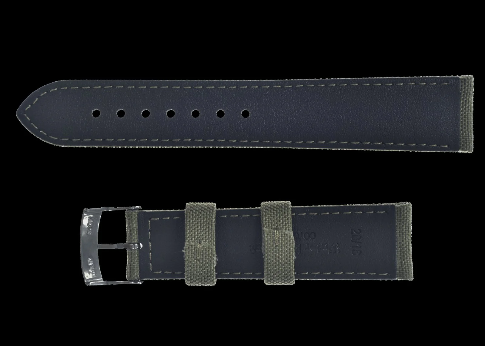 2 Piece Retro Pattern 18mm Canvas Military Watch Strap in Olive Drab - The Ideal Durable Fabric Strap for Military Watches - Image 2