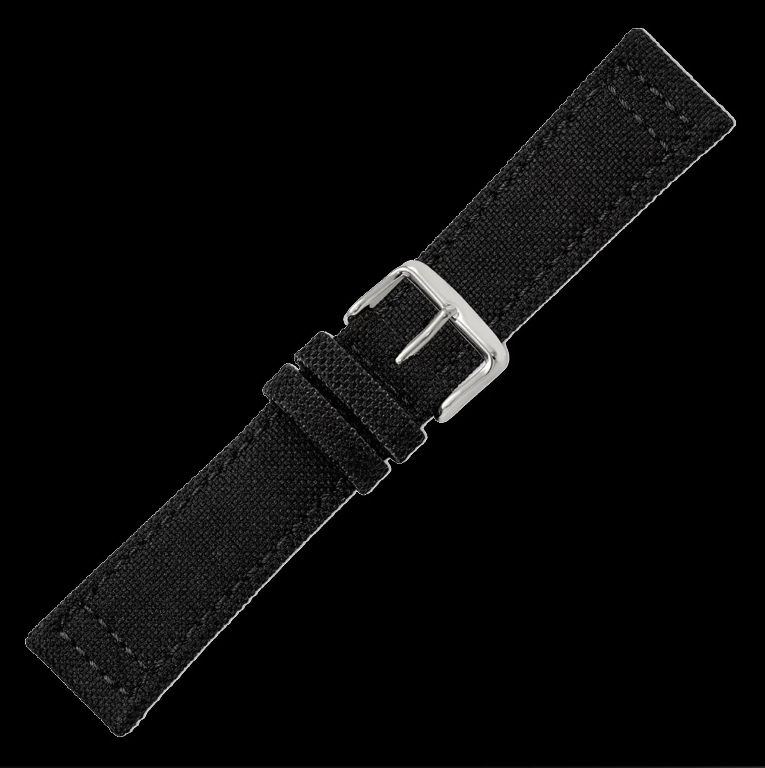 2 Piece Retro Pattern 20mm Canvas Military Watch Strap in Black - The Ideal Durable Fabric Strap for Military Watches - Image 3