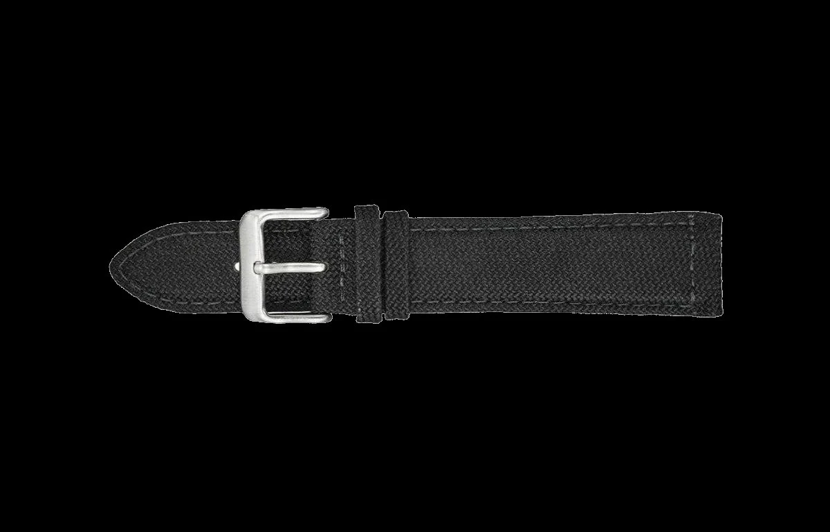 2 Piece Retro Pattern 22mm Canvas Military Watch Strap in Black - The Ideal Durable Fabric Strap for Military Watches - Image 4