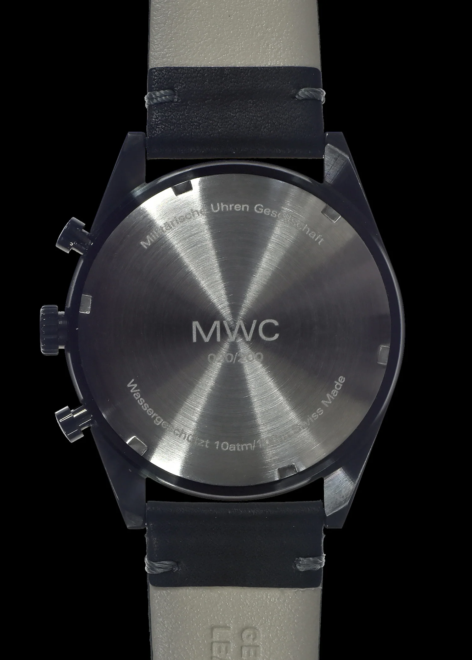 Limited Edition MWC 100m Water Resistant Swiss Airline Pilots Chronograph (Covert PVD Finish) - Image 4