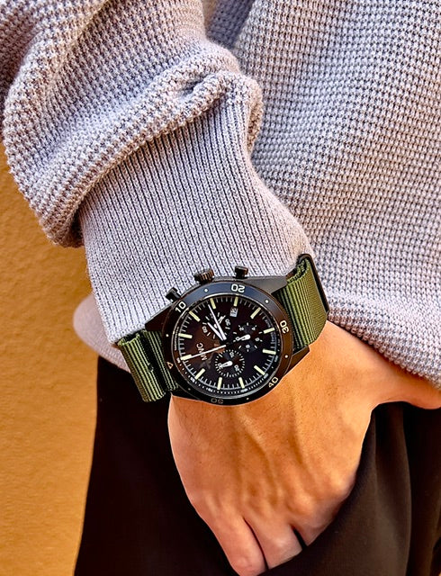 Limited Edition MWC 100m Water Resistant Swiss Airline Pilots Chronograph (Covert PVD Finish) - Image 7