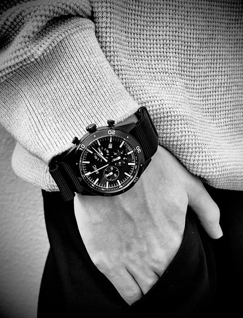 Limited Edition MWC 100m Water Resistant Swiss Airline Pilots Chronograph (Covert PVD Finish) - Image 8