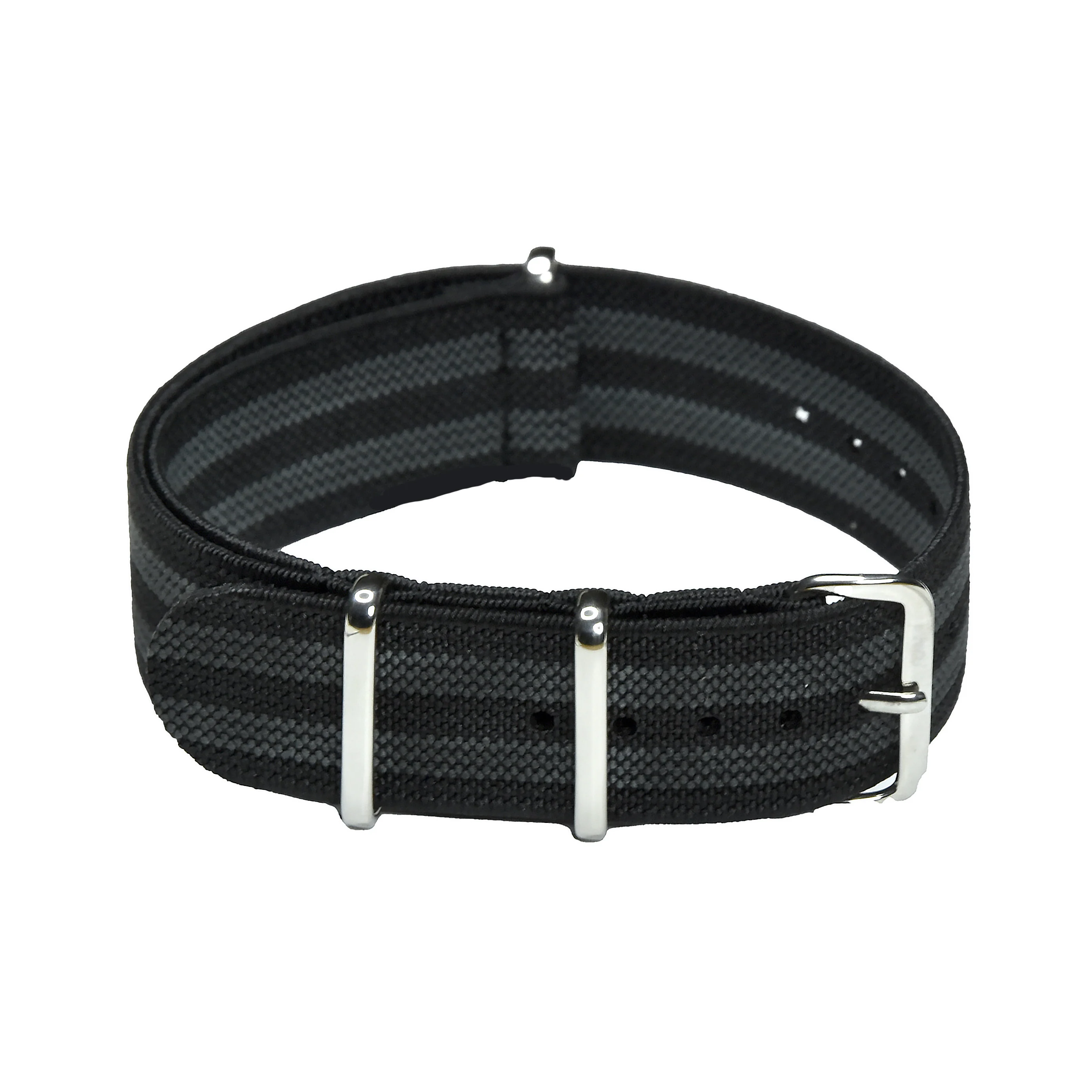 20mm Elasticated "Bond" Black and Grey NATO Military Watch Strap - Image 2