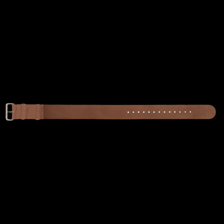 20mm Brown Leather NATO Military Watch Strap - Image 3