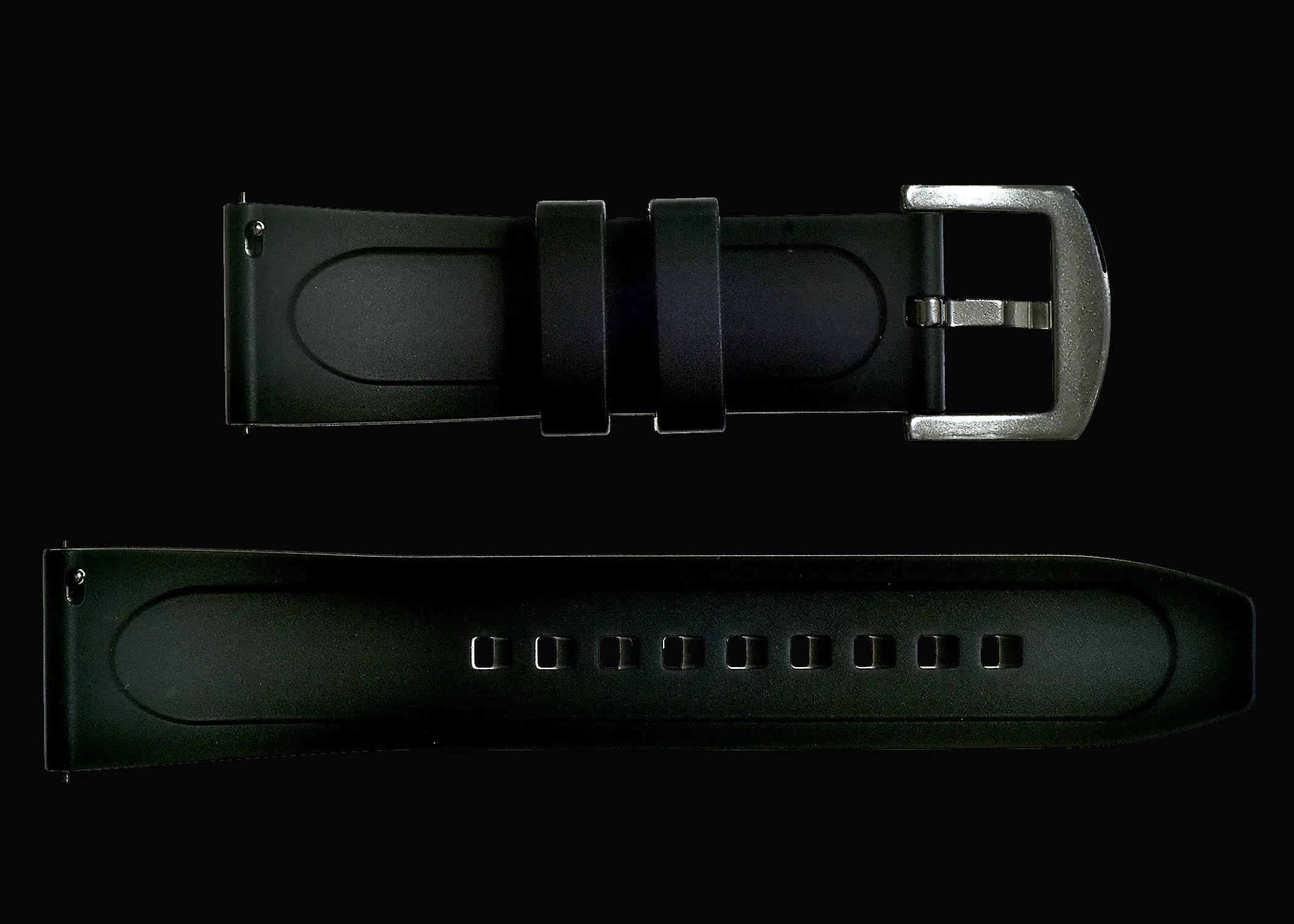 22mm FKM (Smooth) Rubber Strap with Quick Release Feature for Fast and Easy Fitting and Removal - Image 2