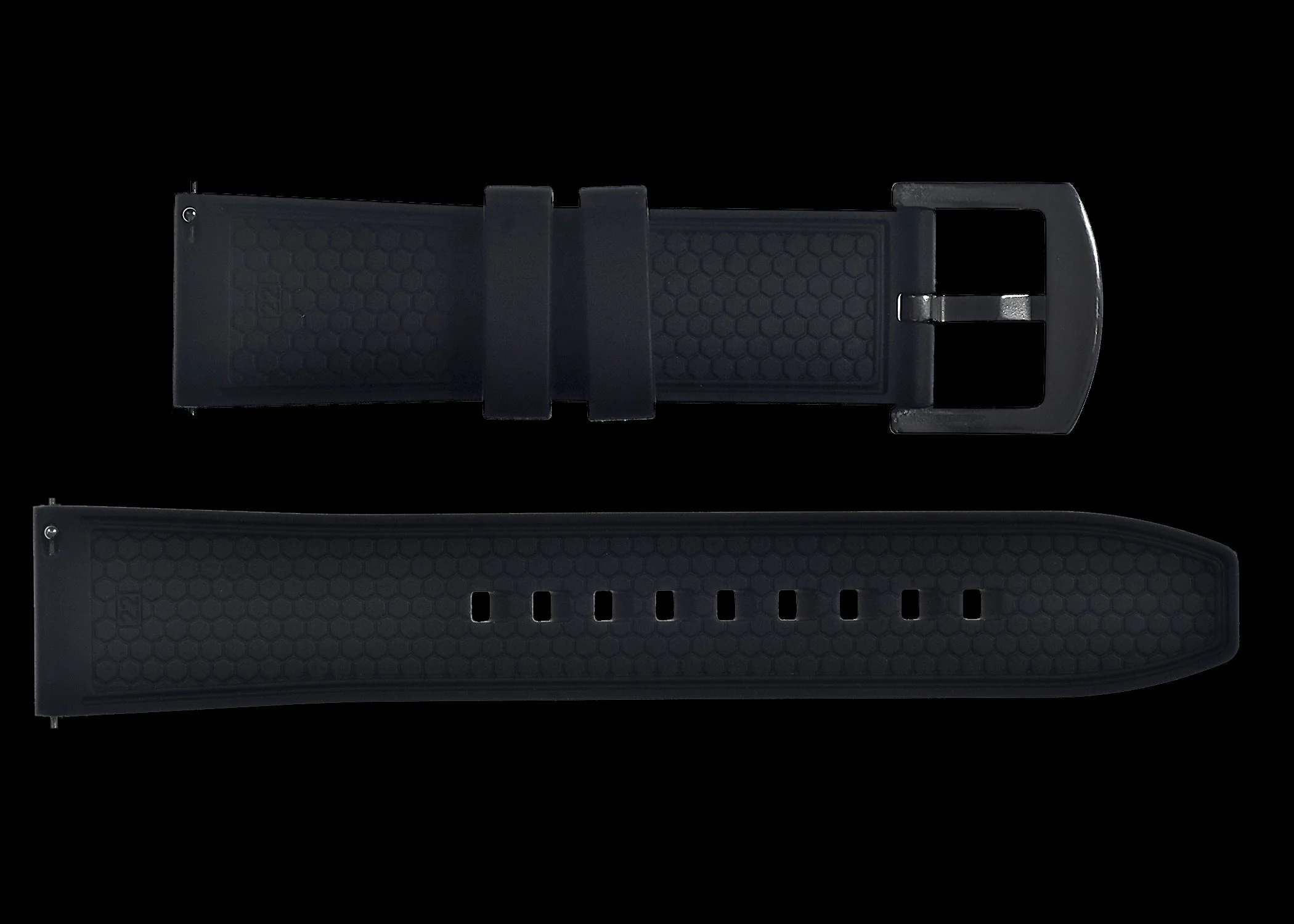 22mm FKM (Patterned) Rubber Strap with Quick Release Feature for Fast and Easy Fitting and Removal - Image 2