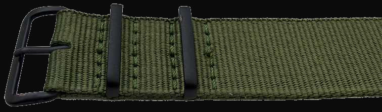 22mm Olive NATO Military Watch Strap with Covert Non Reflective Black PVD fittings - Image 2