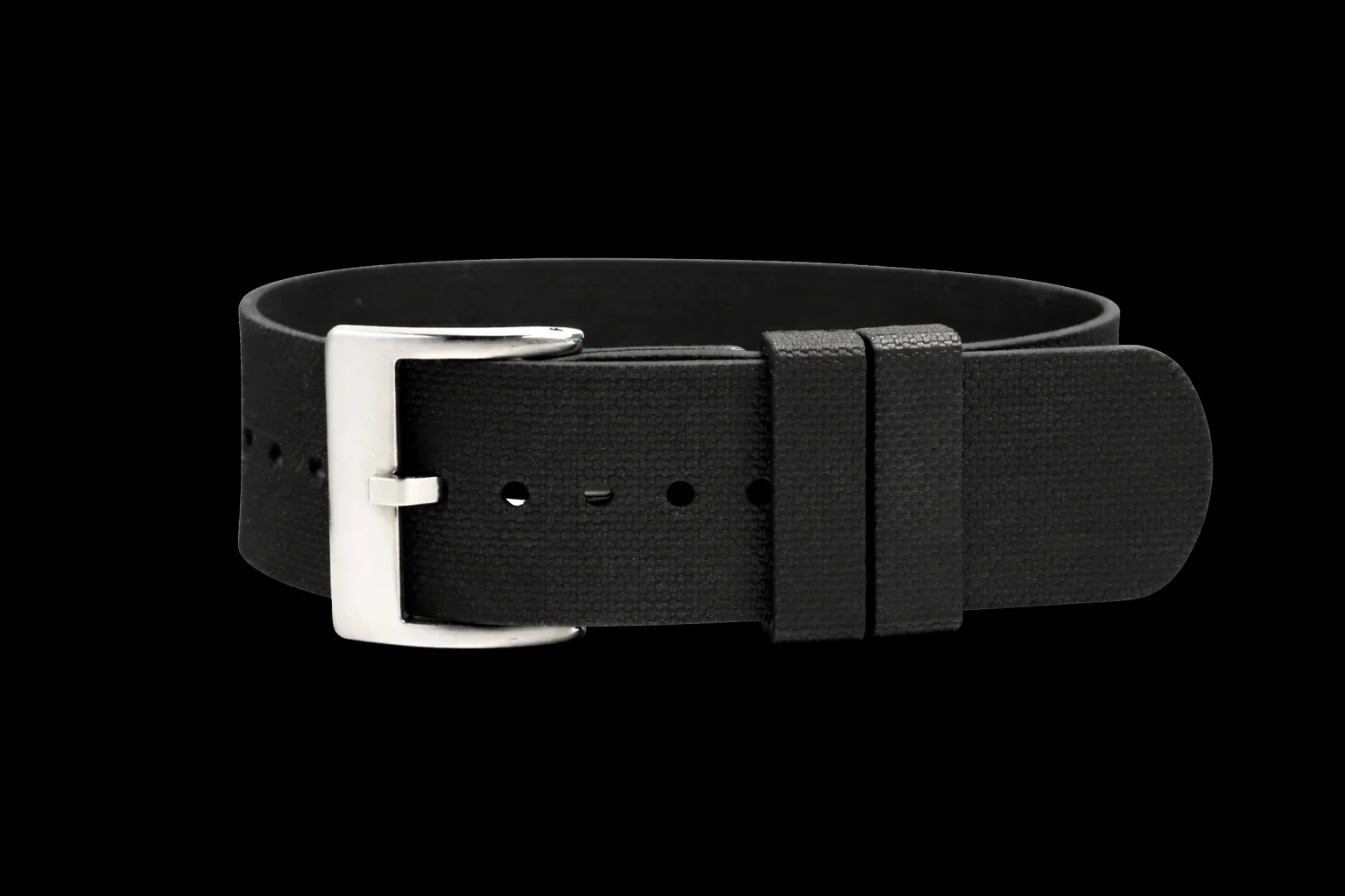 Black 20mm FKM Rubber Strap with Quick Release Feature for Fast and Easy Fitting and Removal