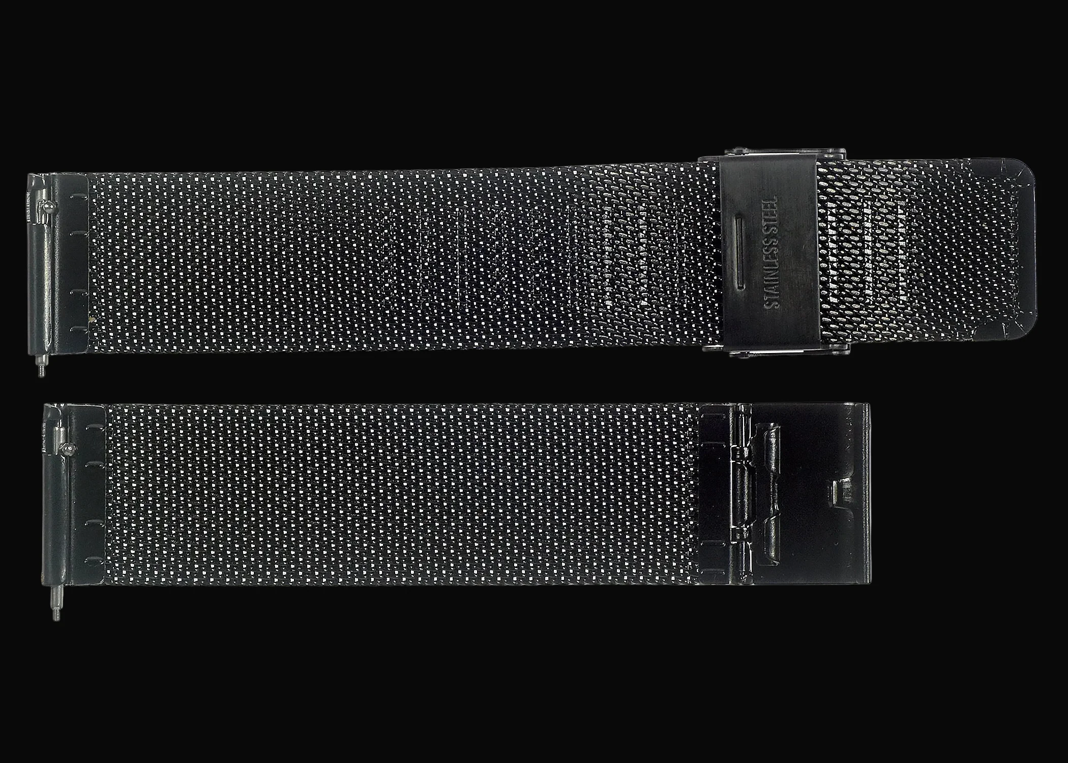 Classic 20mm Milanese Watch Bracelet in Black PVD Stainless Steel - Image 2