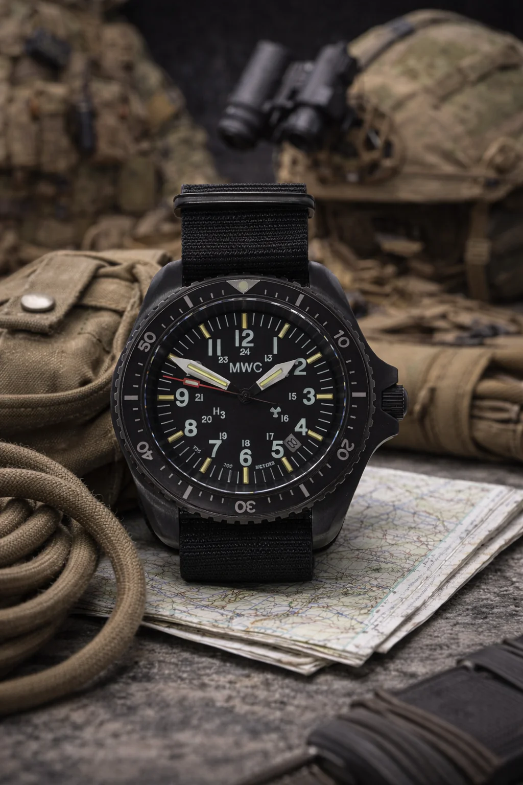 MWC Automatic Black PVD Military Divers Watch  - Tritium / GTLS Illumination, Sapphire Crystal and 60 Hour Power Reserve - Image 11