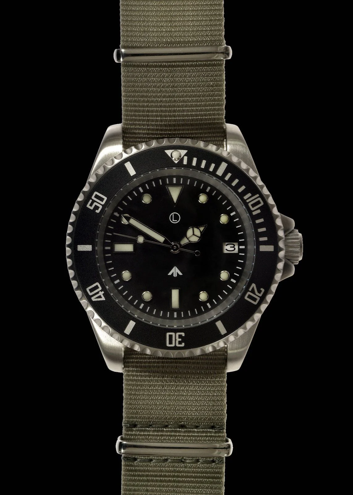 MWC 21 Jewel 300m Automatic Military Divers Watch with Sapphire Crystal and Ceramic Bezel on a NATO Webbing Strap - Image 2