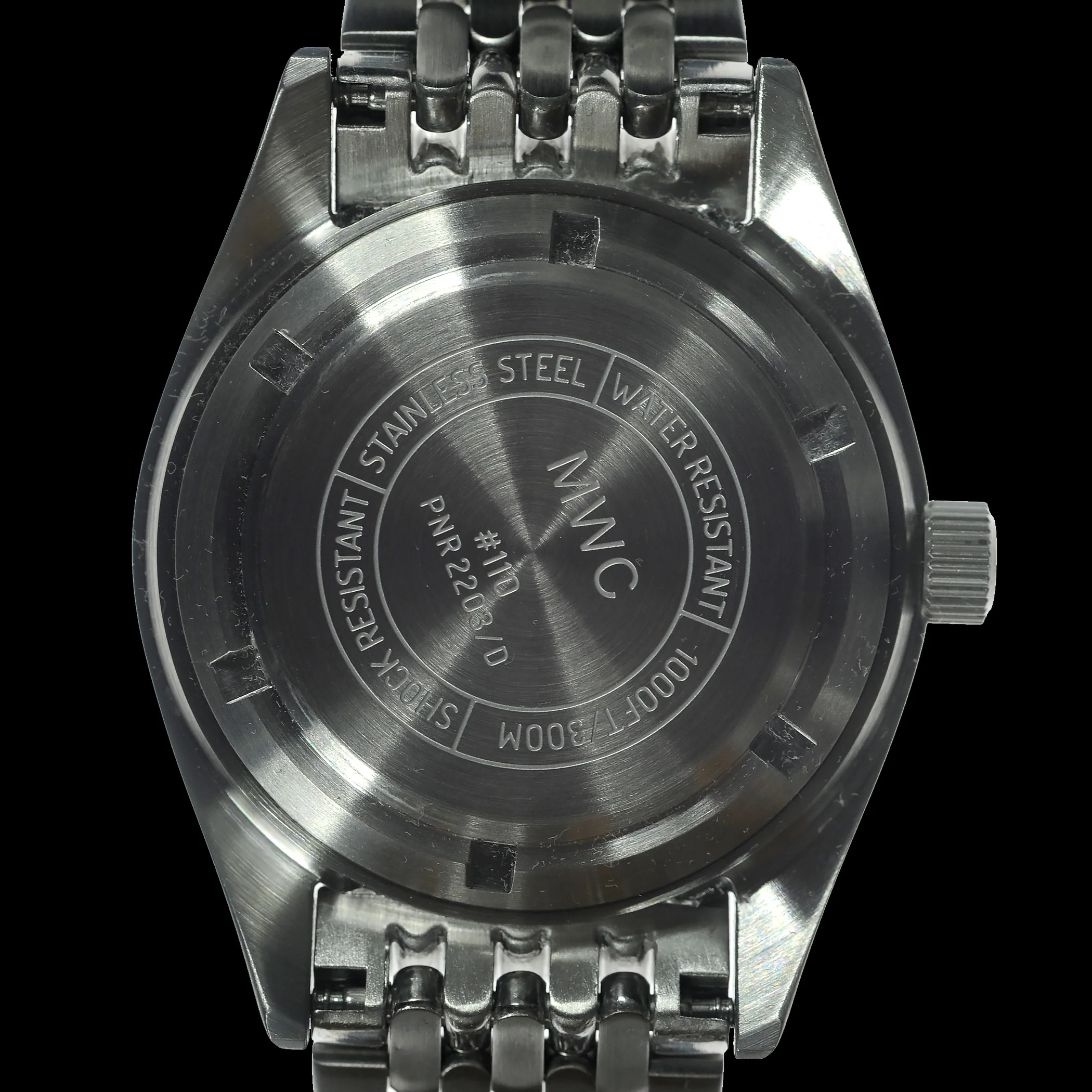 MWC Classic 1960s Pattern Dual Time Zone Divers Watch with Retro Luminova Paint and a Hybrid Mechanical/Quartz Movement on a Matching Steel Bracelet - Image 4