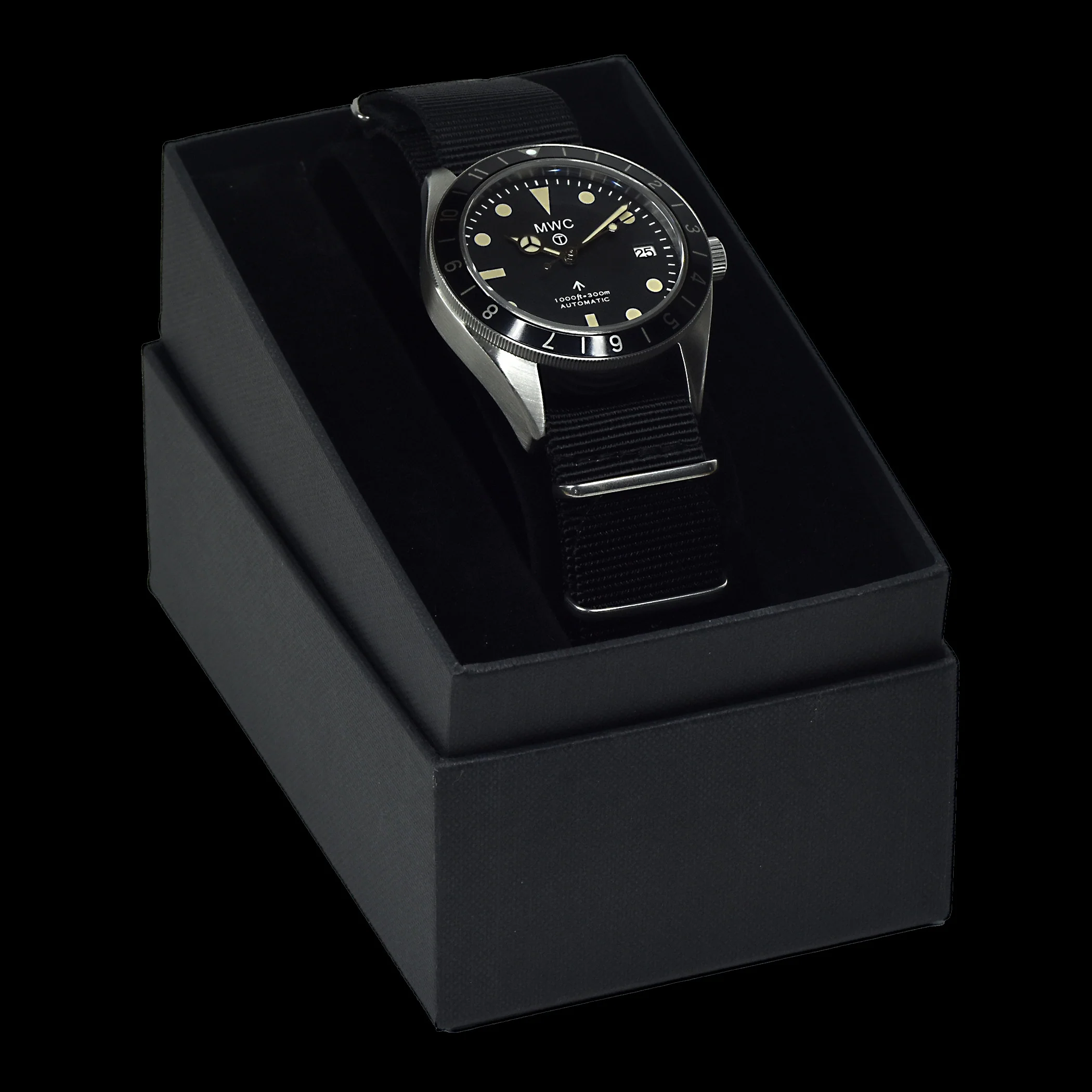 MWC Classic 1960s Pattern Dual Time Zone Automatic Divers Watch with Retro Luminova Paint and Sapphire Crystal - Image 6