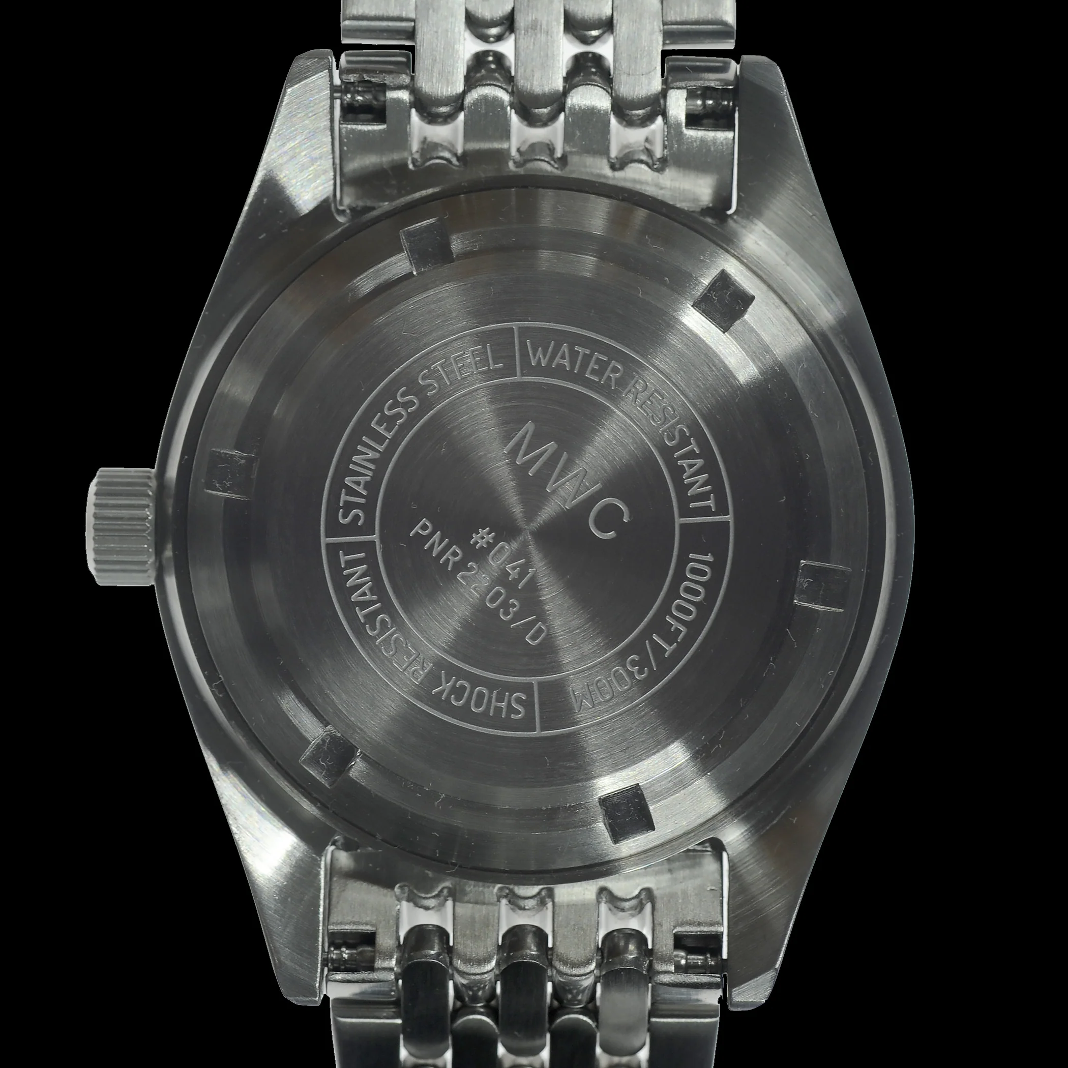 MWC Classic 1960s Pattern Dual Time Zone Automatic Divers Watch with Retro Luminous Paint and Sapphire Crystal on Matching Stainless Steel Bracelet - Image 4