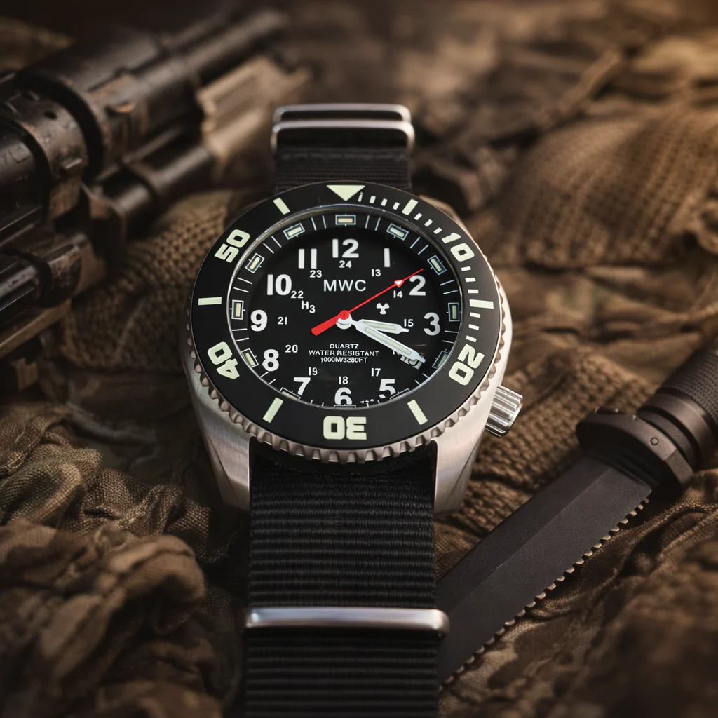 MWC "Depthmaster" 100atm / 3,280ft / 1000m Water Resistant Military Divers Watch in a Stainless Steel Case with GTLS and Helium Valve (10 Year Battery Life) - Image 18