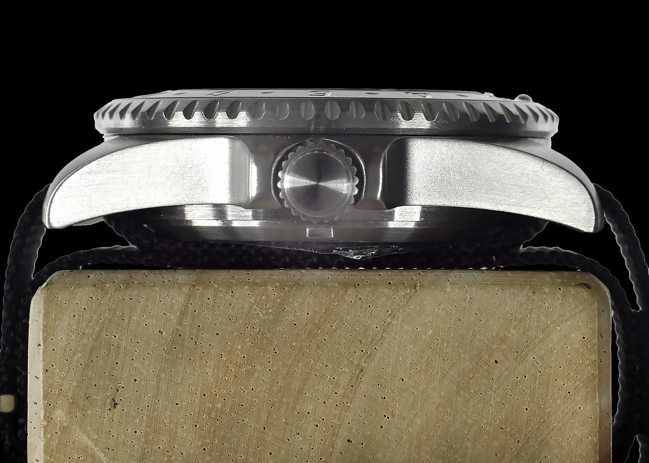 MWC Stainless Steel GMT (Dual Time Zone) Military Watch with Sapphire Crystal and Ceramic Bezel on Silicon Band with 2 NATO Straps - Image 6
