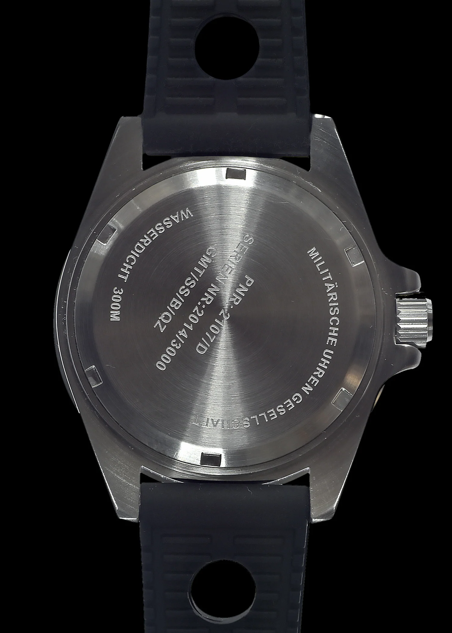 MWC Stainless Steel GMT (Dual Time Zone) Military Watch with Sapphire Crystal and Ceramic Bezel on Silicon Band with 2 NATO Straps - Image 7