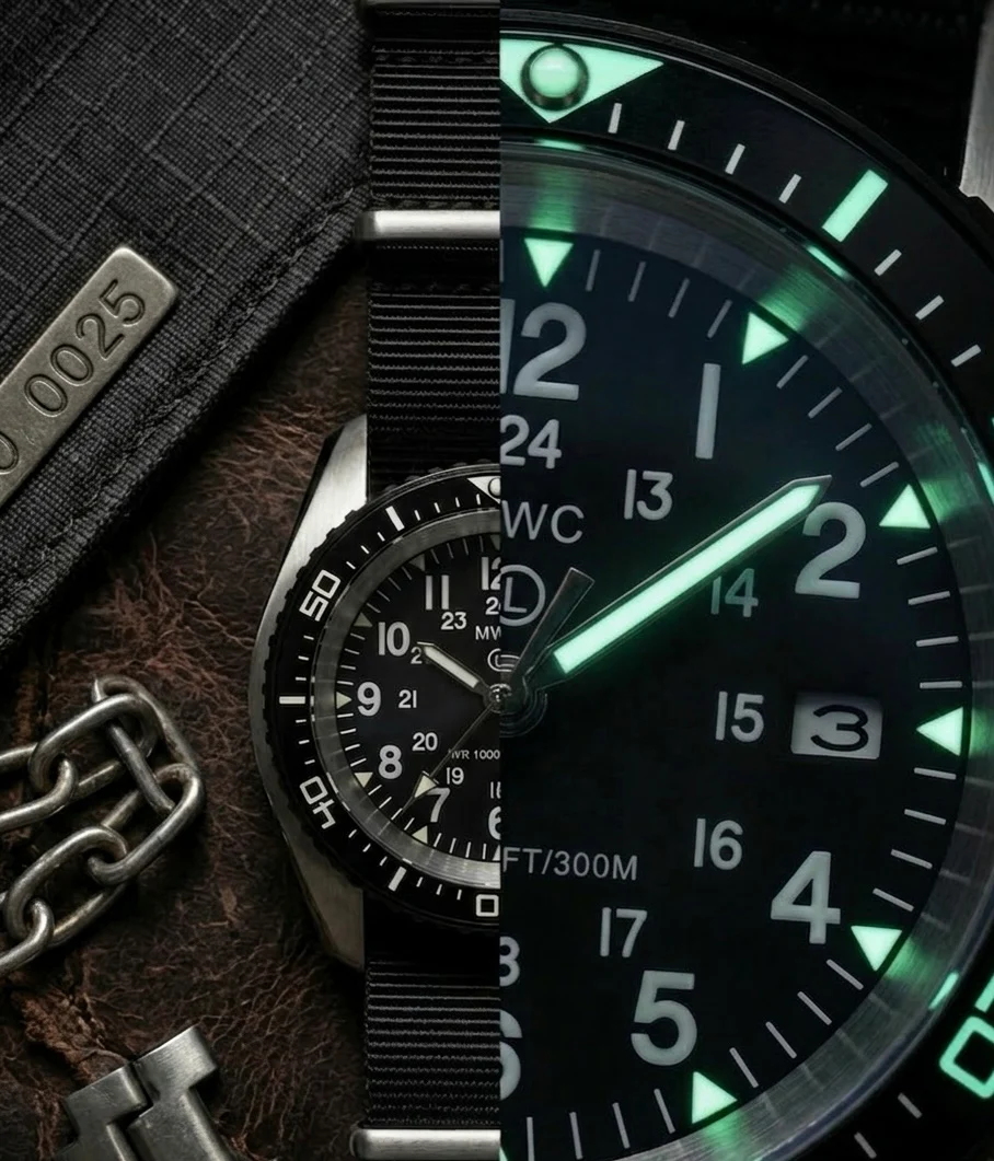 Stainless Steel Military Divers Watch with Automatic 24 Jewel Movement, 12/24 Hour Dial Format, Sapphire Crystal and Ceramic Bezel (Tactical Solid Strap Bars) - Image 17