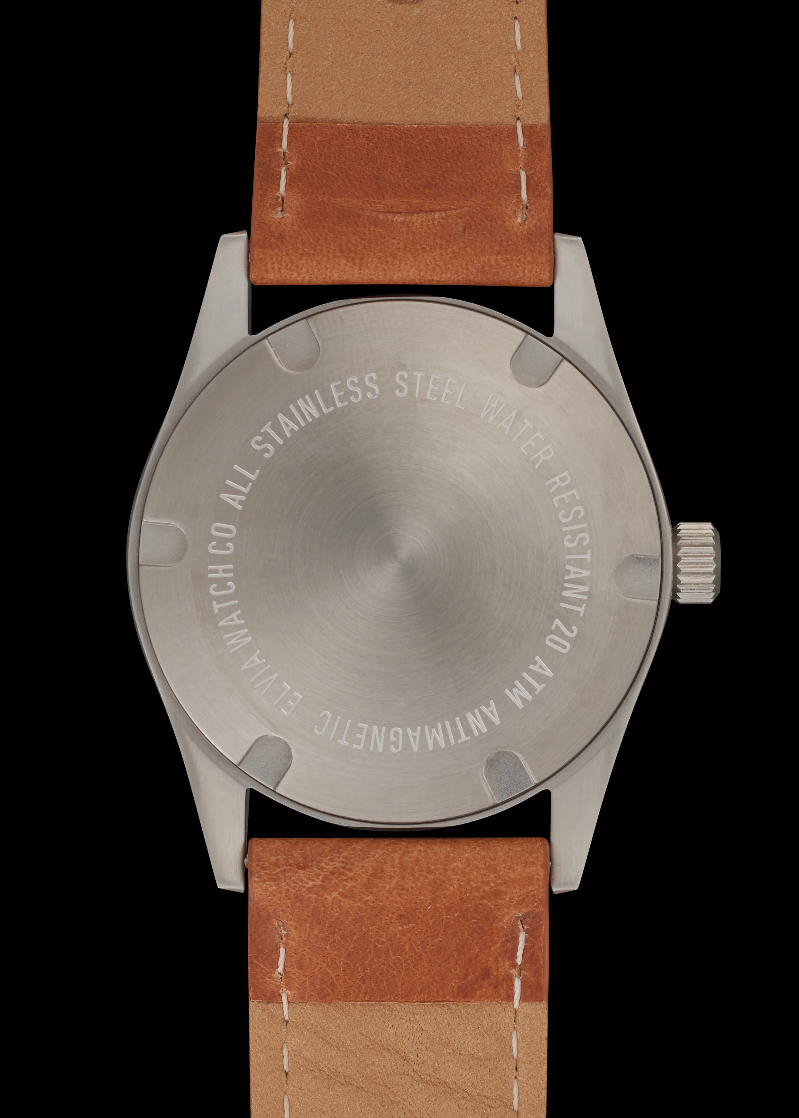 Elvia 1950s Pattern 25 Jewel Automatic, 200m Water Resistant Watch with Retro Luminous Paint, Sapphire Crystal and Calf Leather Strap - Image 4