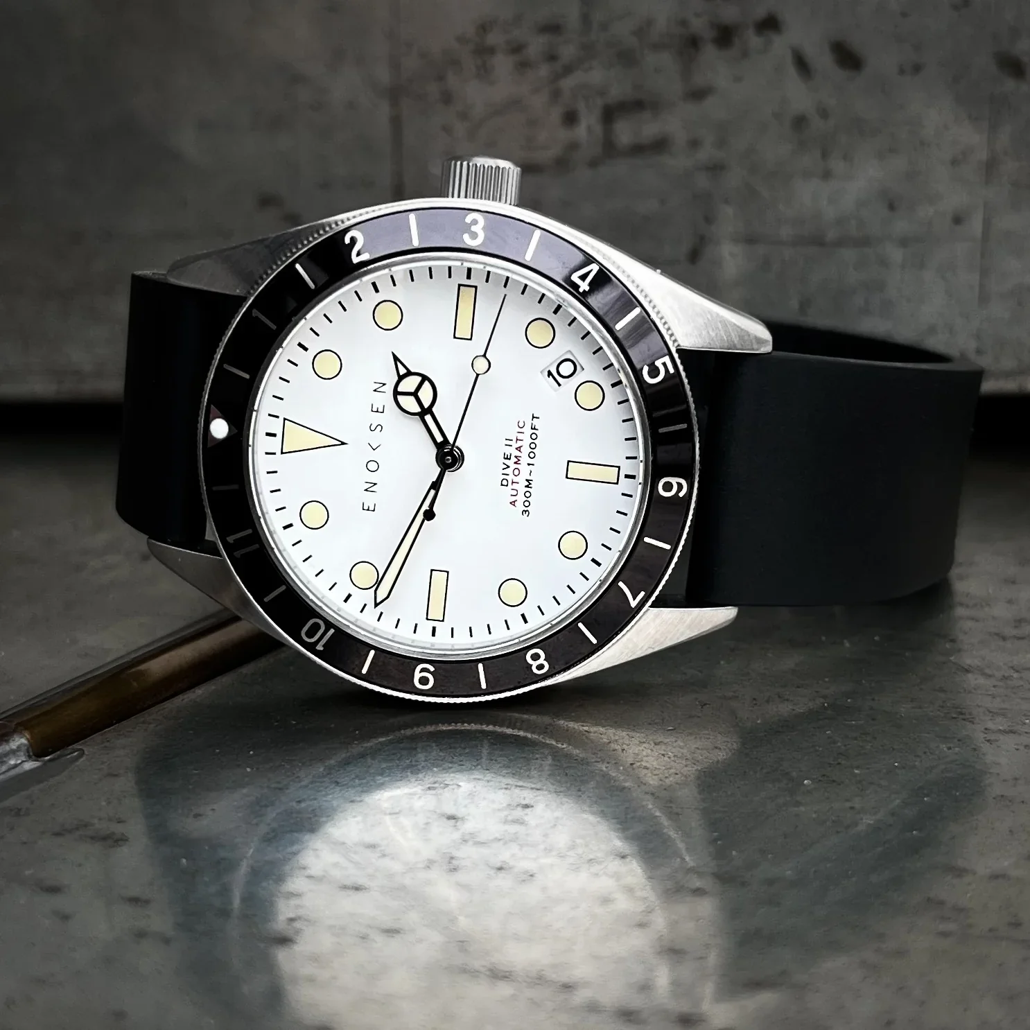Limited Edition: Enoksen Automatic Dive Watch - White Dial Edition ◇ 39mm - Image 2