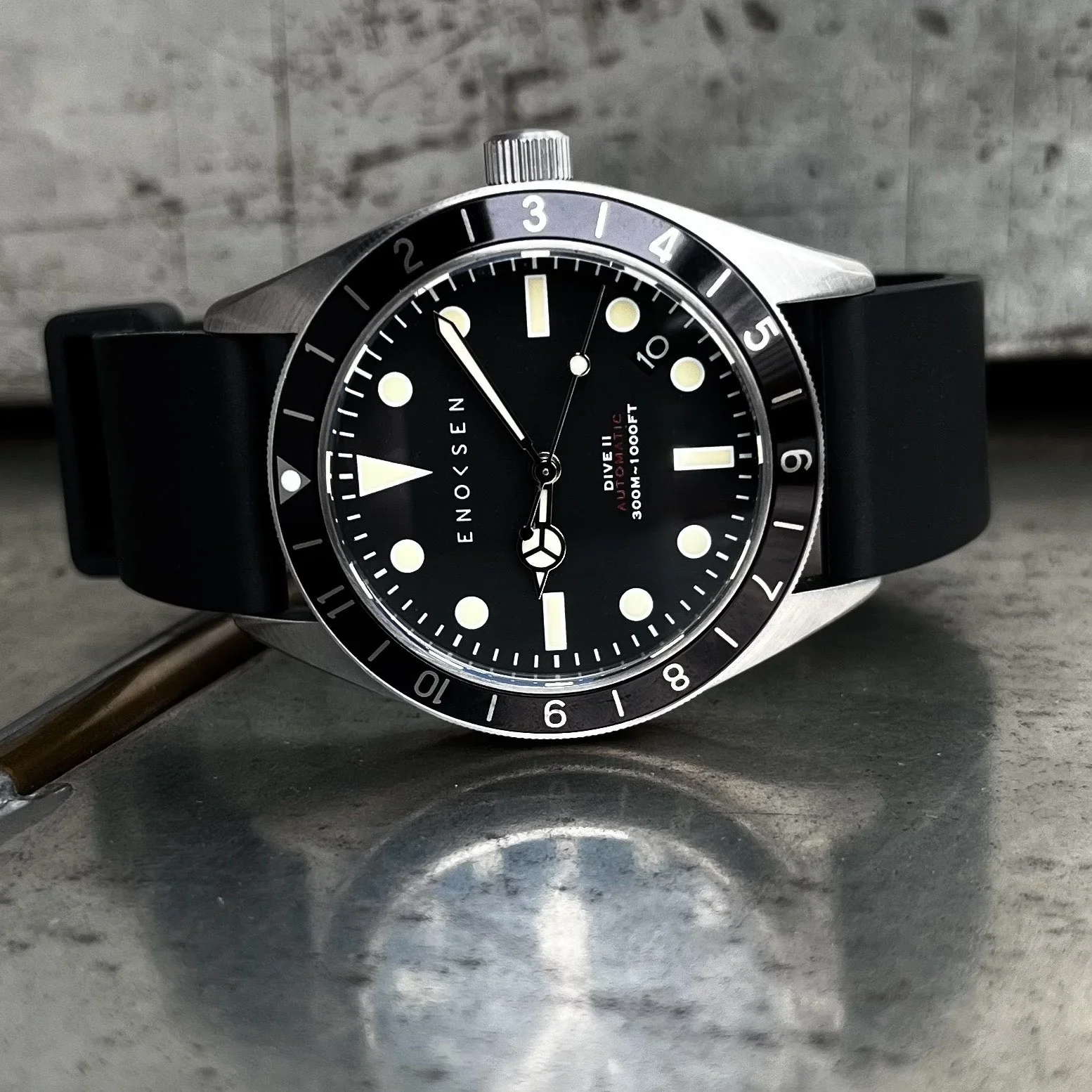 Limited Edition: Enoksen Automatic Dive Watch - Black Dial Edition ◇ 39mm - Image 4