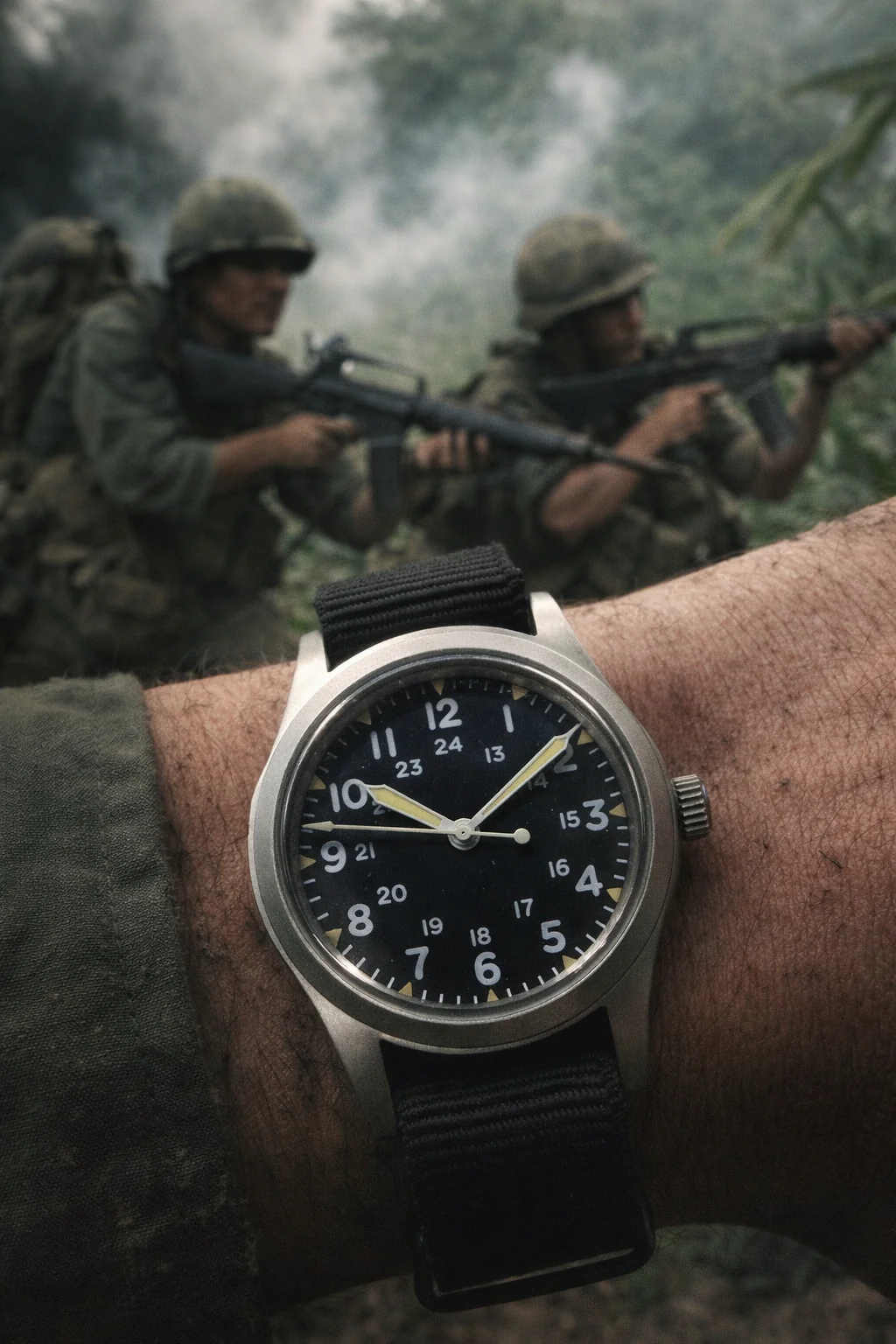 GG-W-113 U.S 1960s Pattern Handwound Military Watch with Plexiglass Crystal and Mechanical Movement - Image 9