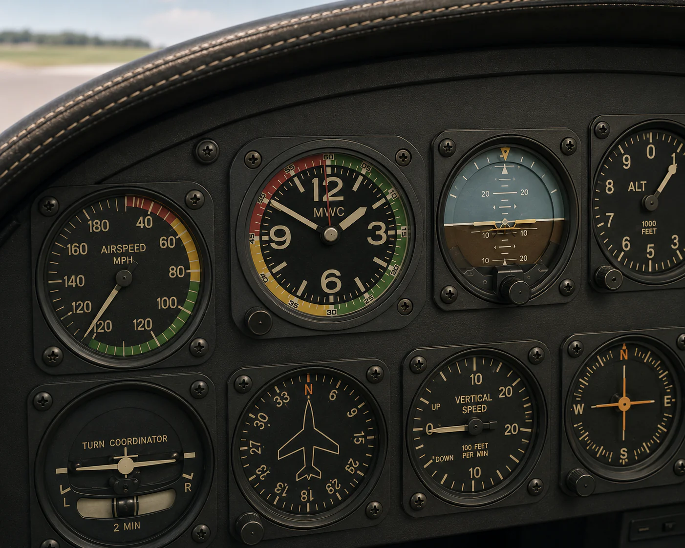 Limited Edition Replica Airspeed Indicator Cockpit / Desk Clock in Matt Black Finish - Image 4