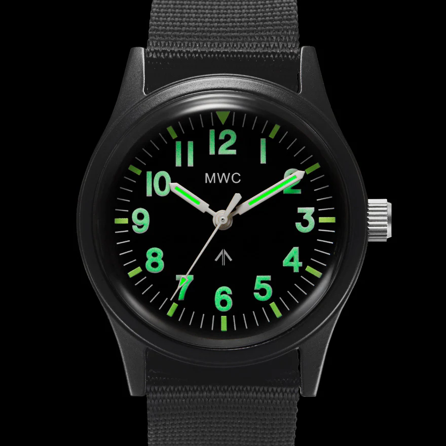 MWC Classic 1960s/70s Matt Black European Pattern Military Watch Webbing Strap - Image 3