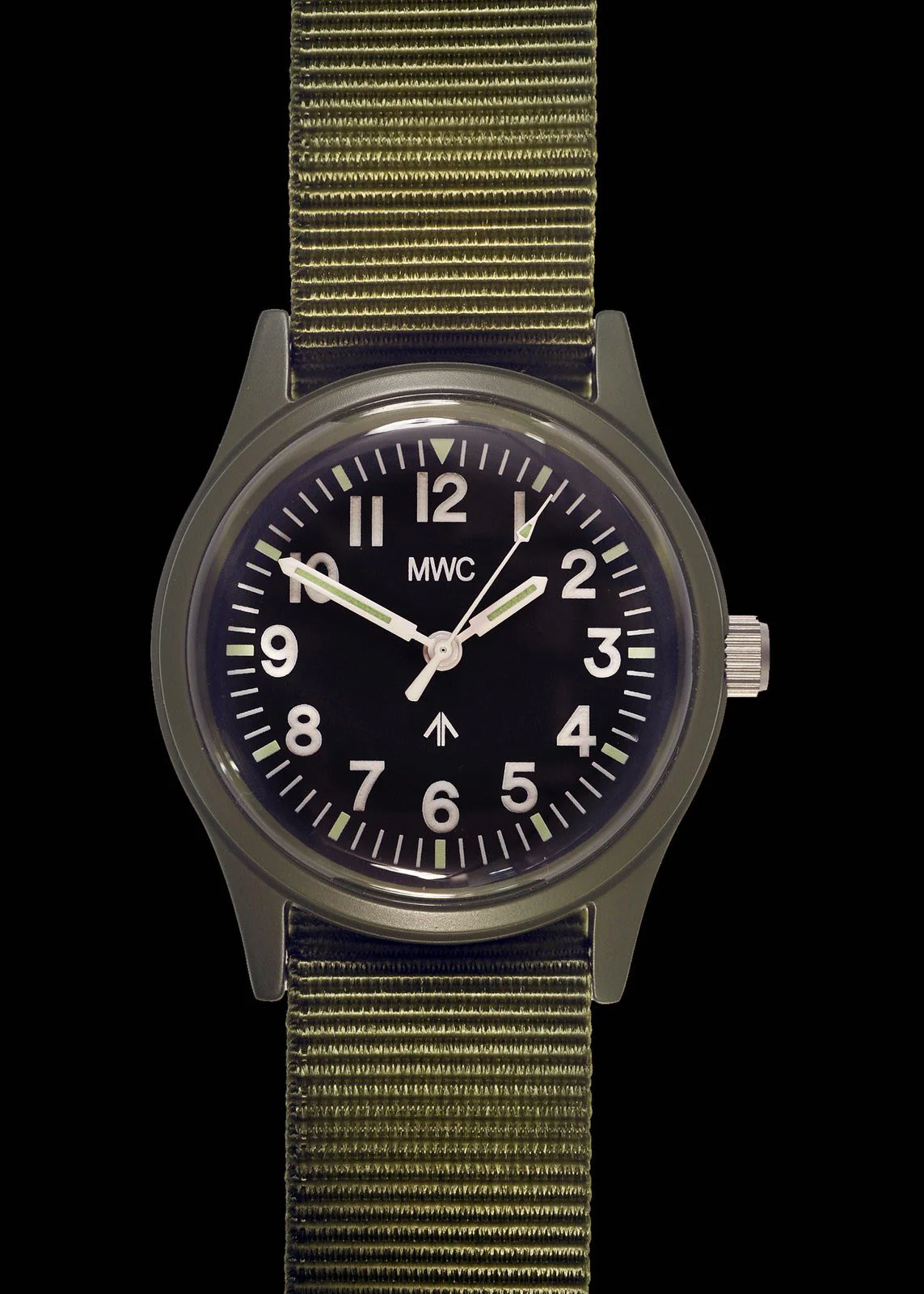 MWC Classic 1960s/70s Pattern Olive Drab European Pattern Military Watch on Matching Strap