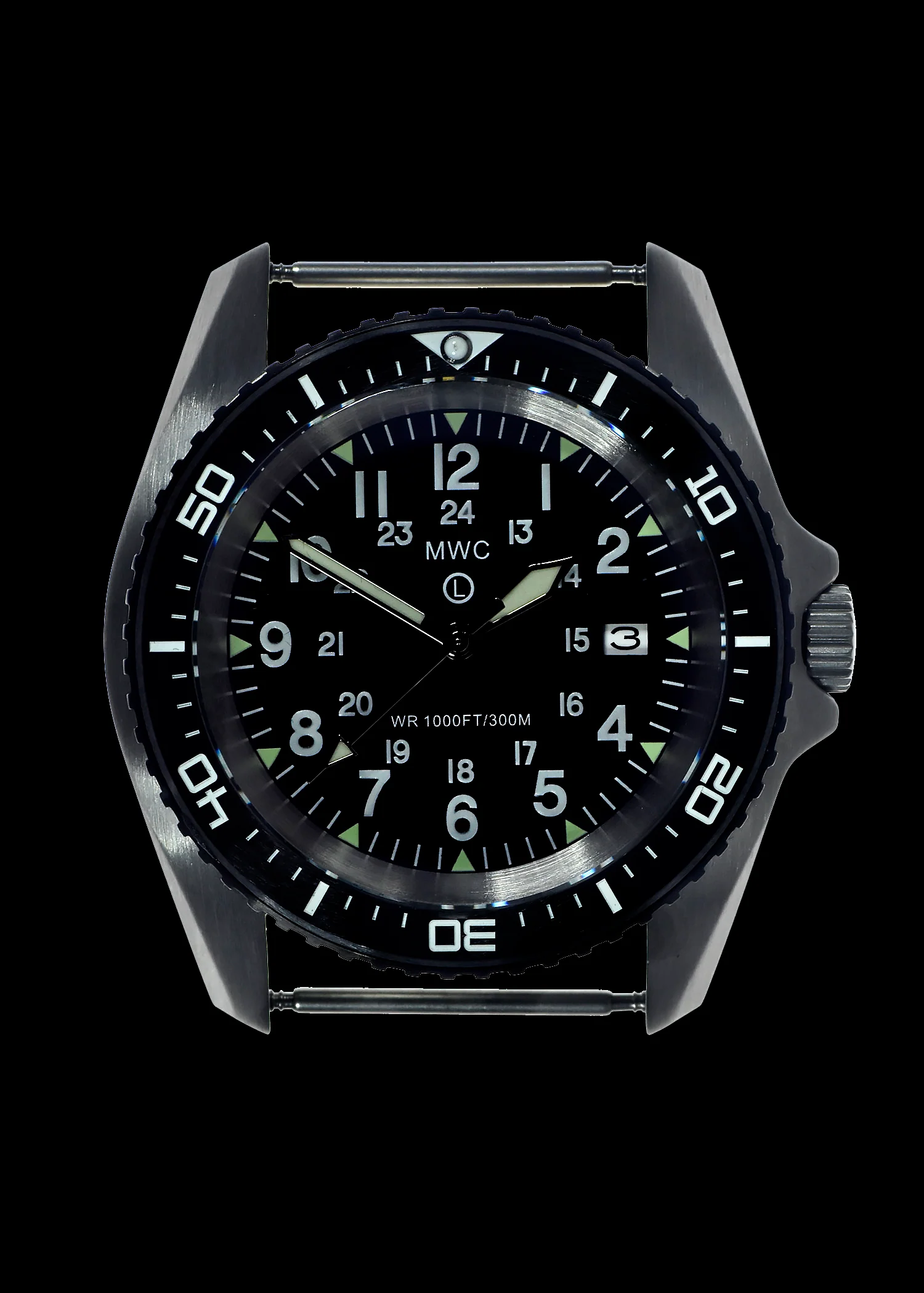 Military Divers Watch Stainless Steel (Automatic) 12/24 Hour Dial with Sapphire Crystal and Ceramic Bezel - Image 4