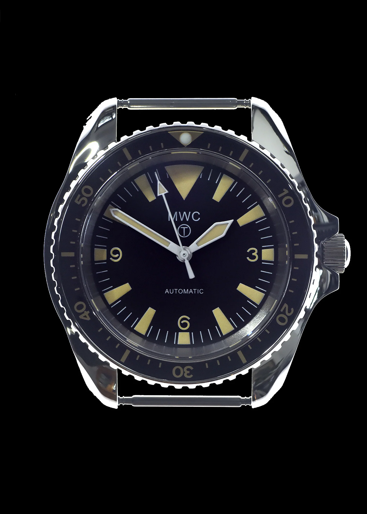 MWC 1970s Pattern Automatic Military Divers Watch with Chromed Case and Sapphire Crystal - Limited Edition of 250 Pieces - Ex Photographic Sample Reduced to Clear - Image 3