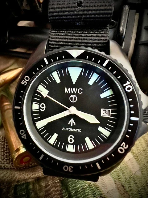 MWC 1999-2001 Pattern Black PVD Automatic Military Divers Watch - Sapphire Crystal and 60 Hour Power Reserve - Image 8