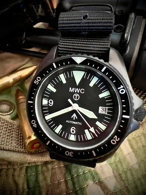 MWC 1999-2001 Pattern Black PVD Automatic Military Divers Watch - Sapphire Crystal and 60 Hour Power Reserve - Image 9