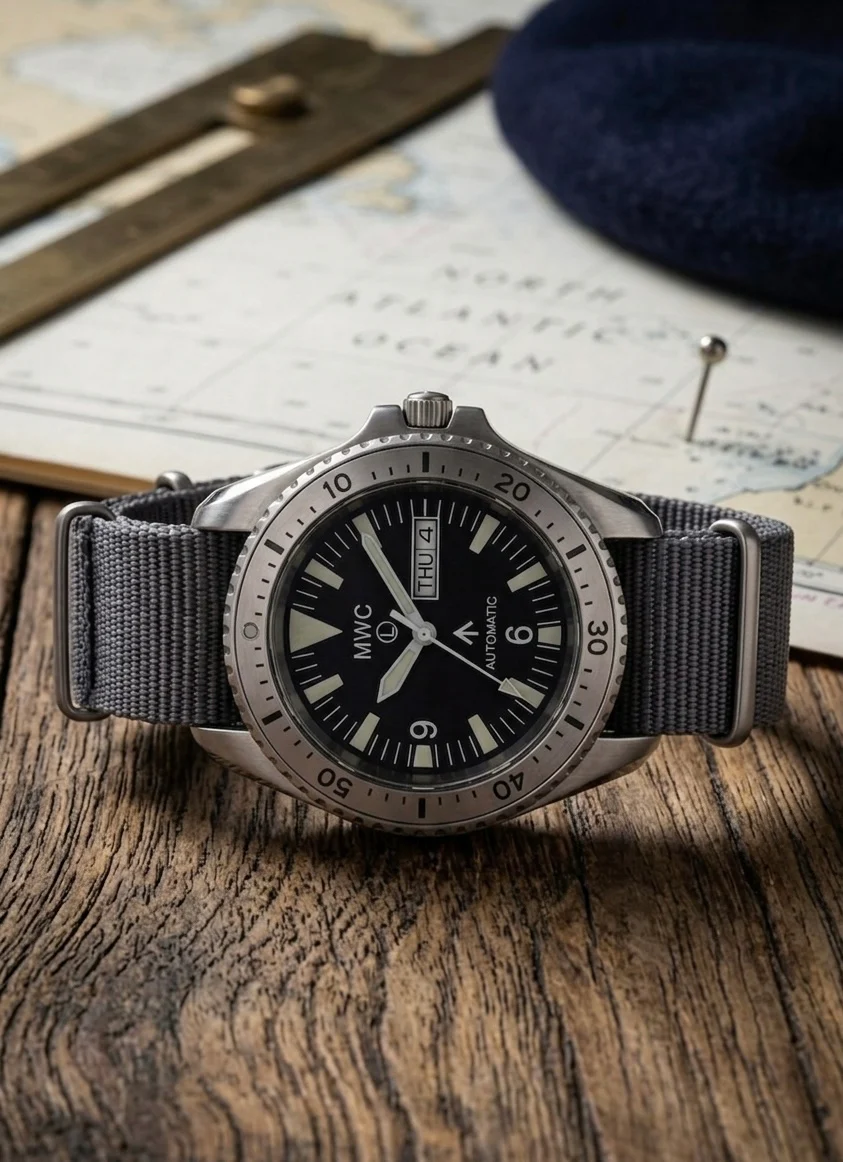 MWC Ltd Edition 1999-2001 Pattern Automatic Day/Date Military Divers Watch with Stainless Steel Case and Sapphire Crystal - Image 7