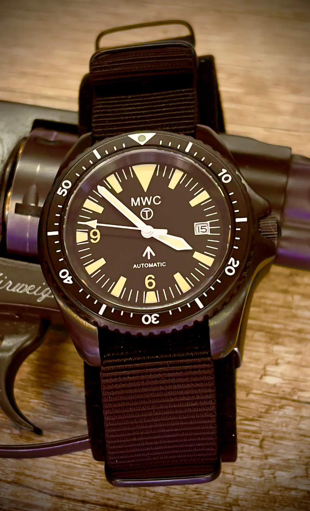 MWC 1999-2001 Pattern Black PVD Automatic Military Divers Watch with Retro Luminous Paint, Sapphire Crystal, 60 Hour Power Reserve - Image 12