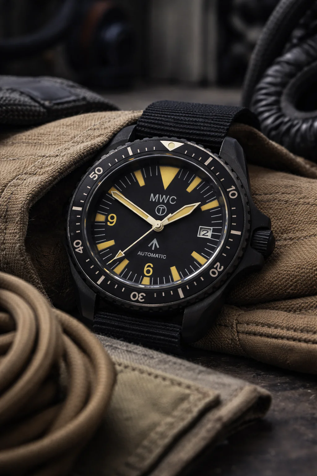 MWC 1999-2001 Pattern Black PVD Automatic Military Divers Watch with Retro Luminous Paint, Sapphire Crystal, 60 Hour Power Reserve - Image 13