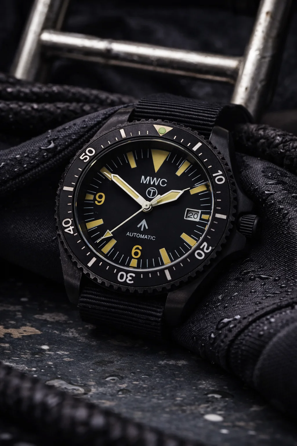 MWC 1999-2001 Pattern Black PVD Automatic Military Divers Watch with Retro Luminous Paint, Sapphire Crystal, 60 Hour Power Reserve - Image 14