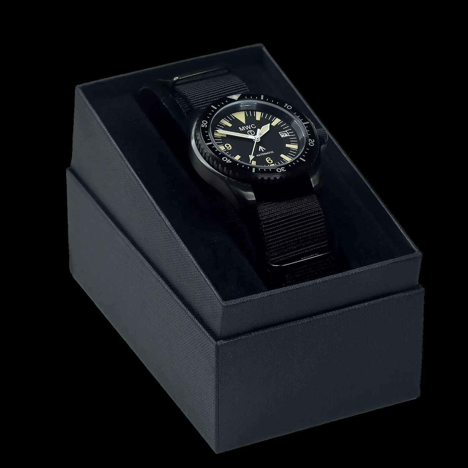 MWC 1999-2001 Pattern Black PVD Automatic Military Divers Watch with Retro Luminous Paint, Sapphire Crystal, 60 Hour Power Reserve - Image 6