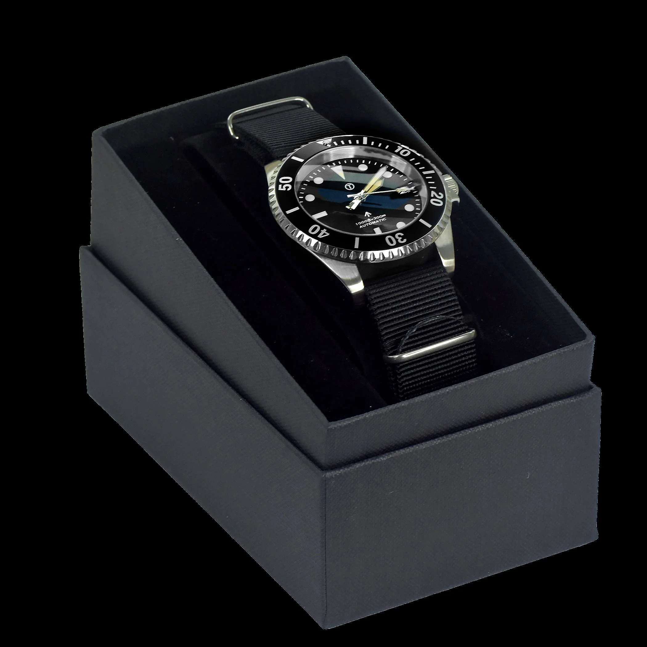MWC 21 Jewel 1980s Pattern 300m Automatic Military Divers Watch with Sapphire Crystal and a Black and a Grey NATO Strap - Image 6