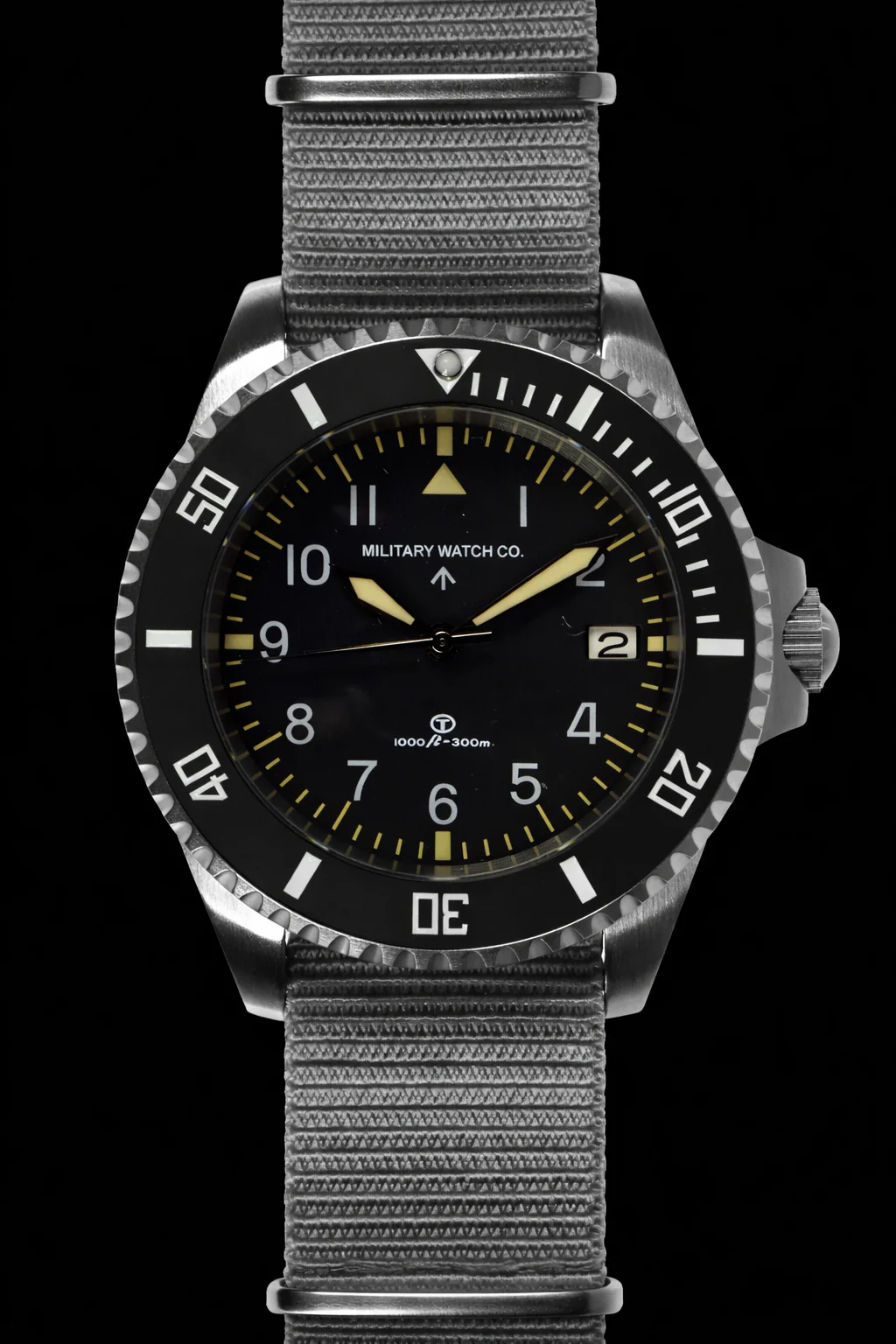 MWC 24 Jewel 1980 Pattern 300m Automatic Military Divers Watch with Sapphire Crystal and Ceramic Bezel on a NATO Webbing Strap (With Date) - Image 2
