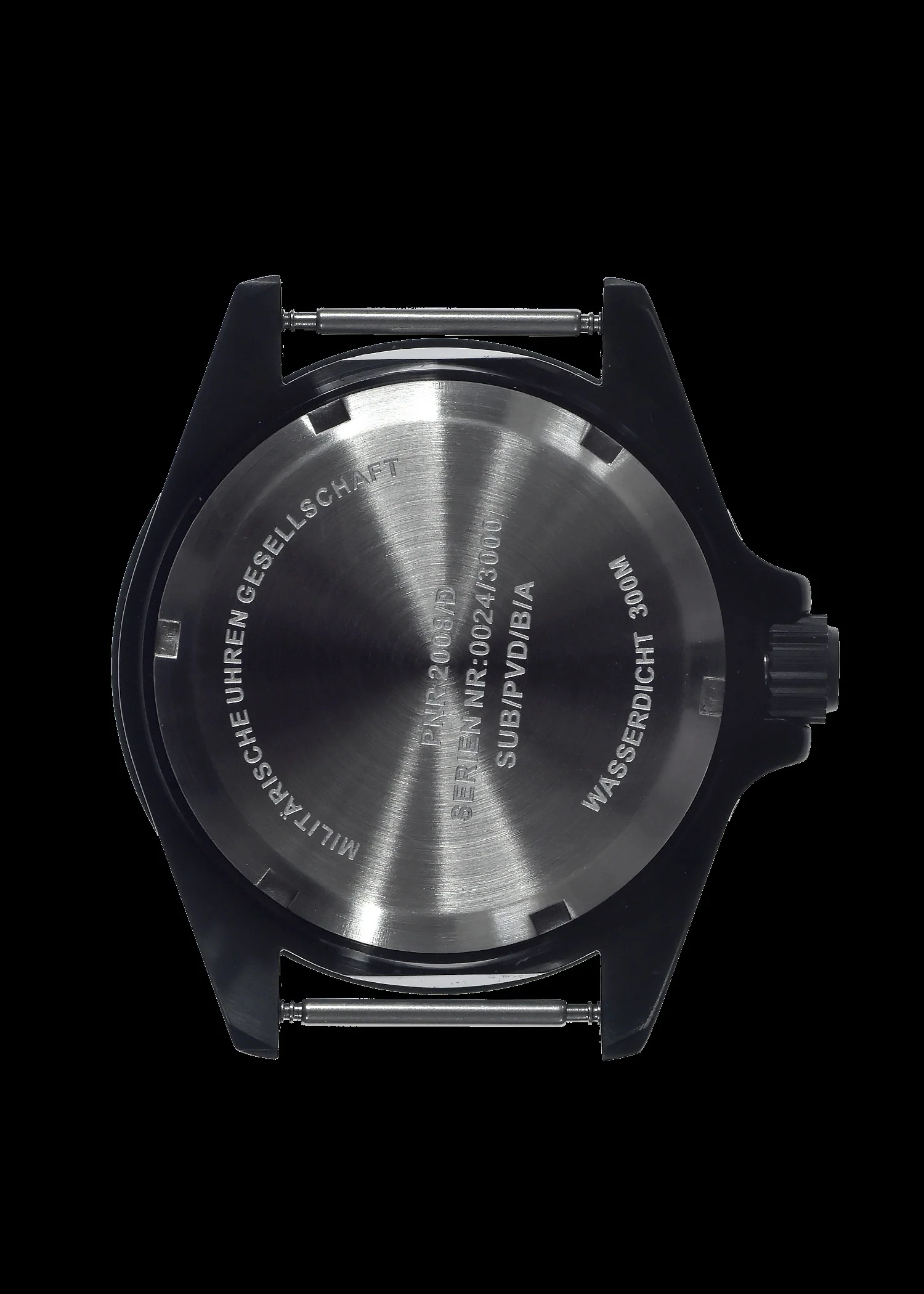MWC 24 Jewel 300m Automatic Military Divers Watch with Sapphire Crystal and Ceramic Bezel in Black PVD Steel - Image 6
