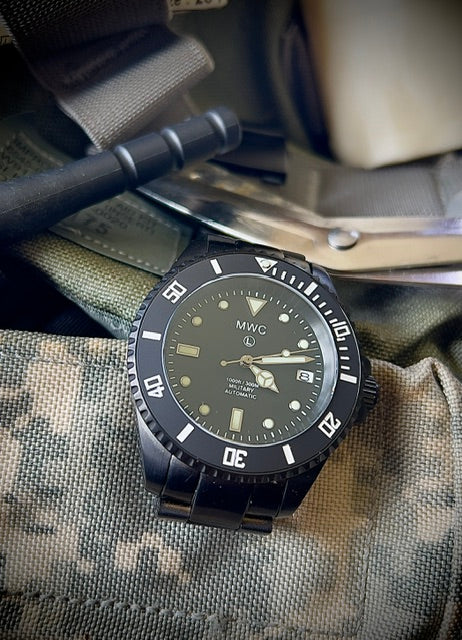 MWC 24 Jewel 300m Automatic Divers Watch with PVD Bracelet, Ceramic Bezel and Sapphire Crystal - Image 11