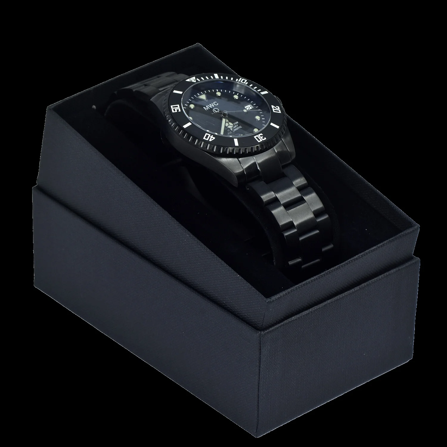 MWC 24 Jewel 300m Automatic Divers Watch with PVD Bracelet, Ceramic Bezel and Sapphire Crystal - Image 5