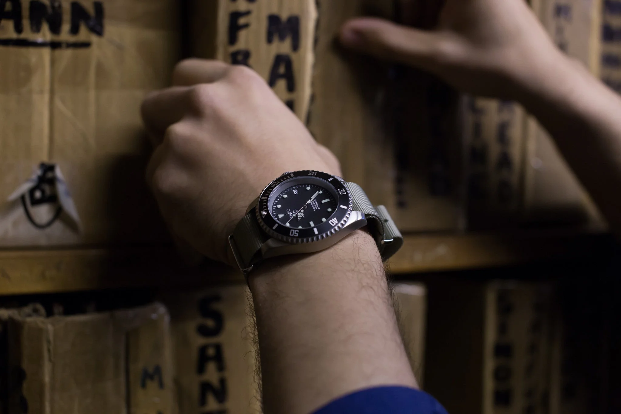 MWC 21 Jewel 300m Automatic Military Divers Watch with Sapphire Crystal and Ceramic Bezel on a NATO Webbing Strap - Image 12