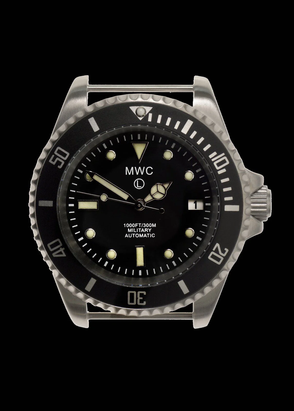 MWC 21 Jewel 300m Automatic Military Divers Watch with Sapphire Crystal and Ceramic Bezel on a NATO Webbing Strap - Image 3