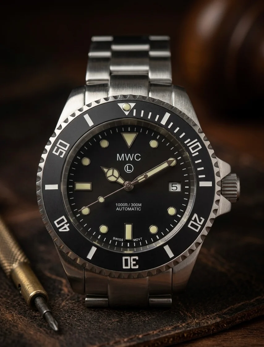 MWC Professional Military Diver 300m – Swiss Sellita SW200 Automatic, Sapphire Crystal, Ceramic Bezel & Steel Bracelet - Image 12